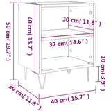 Nattbord høyglans hvit 40x30x50 cm konstruert tre