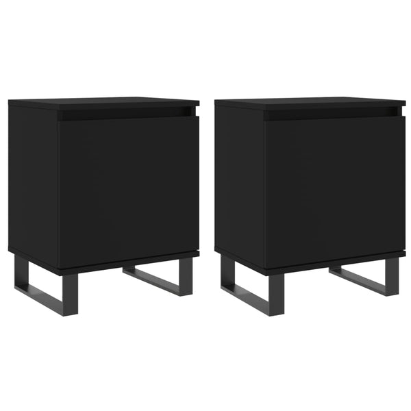 Nattbord 2 stk svart 40x30x50 cm konstruert tre