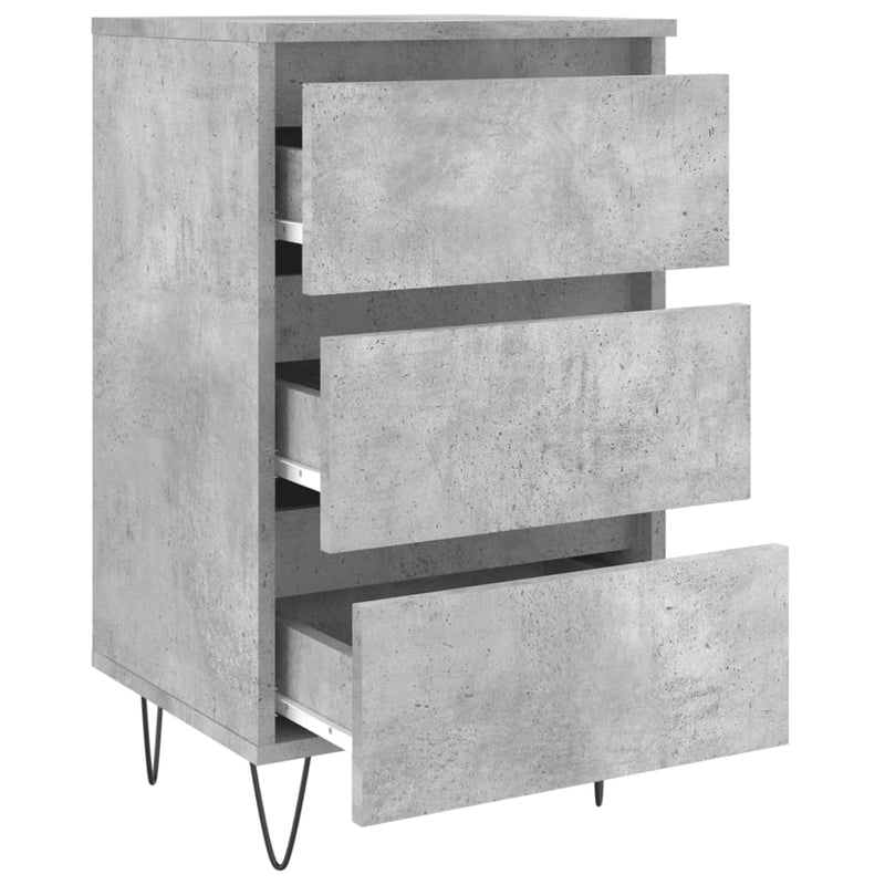 Nattbord betonggrå 40x35x69 cm konstruert tre