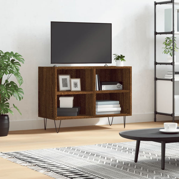 TV-benk brun eik 69,5x30x50 cm konstruert tre