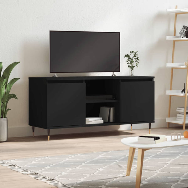 TV-benk svart 104x35x50 cm konstruert tre