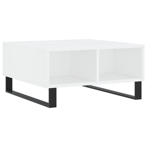 Sofabord hvit 60x60x30 cm konstruert tre