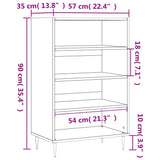 Highboard høyglans hvit 57x35x90 cm konstruert tre