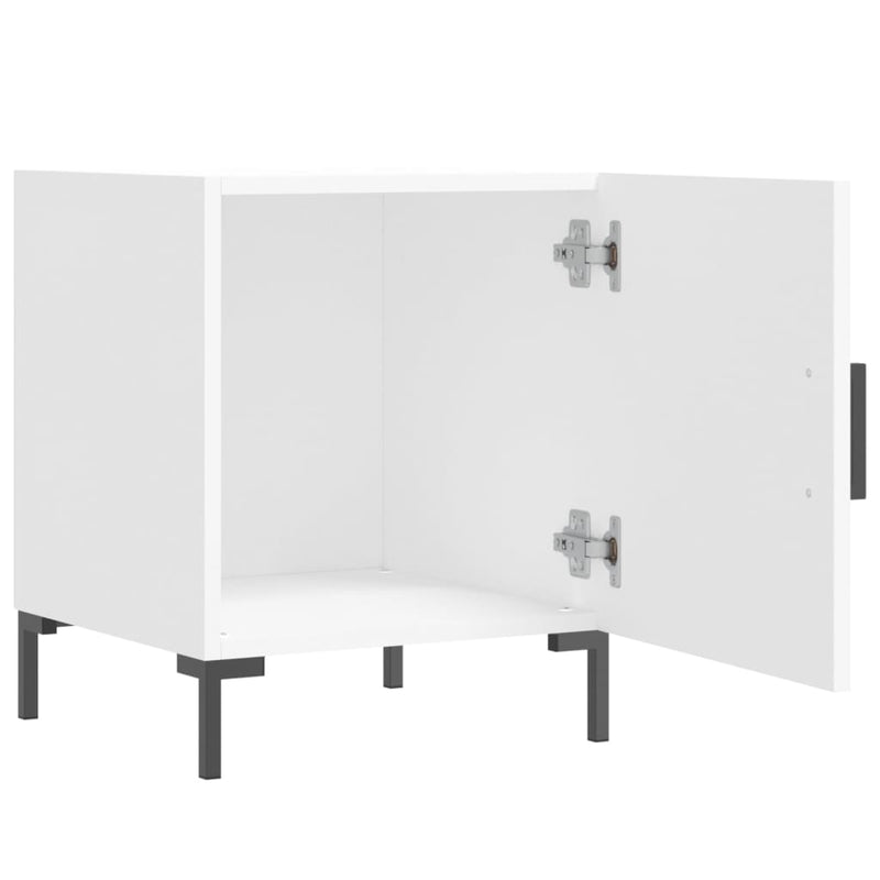 Nattbord hvit 40x40x50 cm konstruert tre