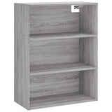 Highboard grå sonoma 69,5x34x180 cm konstruert tre