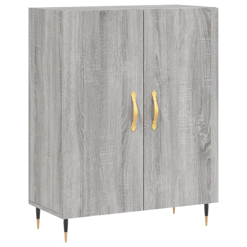 Highboard grå sonoma 69,5x34x180 cm konstruert tre