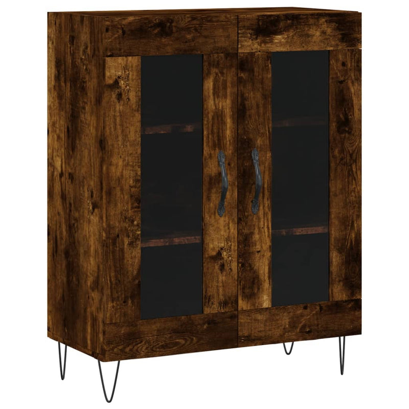 Highboard røkt eik 69,5x34x180 cm konstruert tre