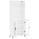 Highboard hvit 69,5x34x180 cm konstruert tre