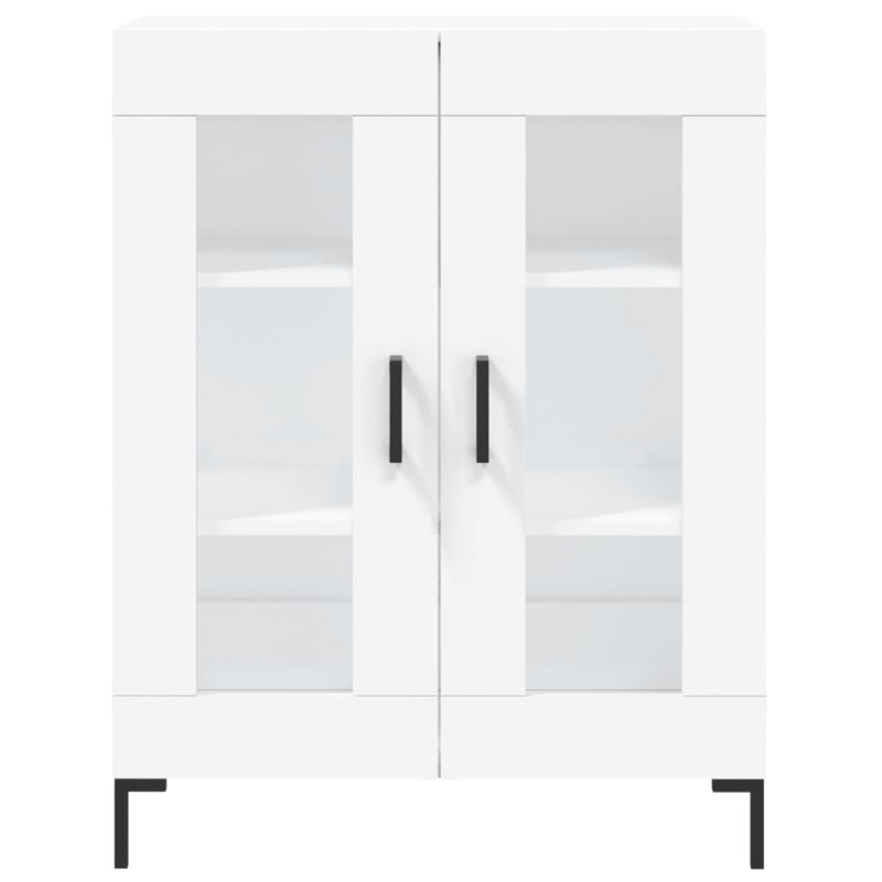 Highboard hvit 69,5x34x180 cm konstruert tre