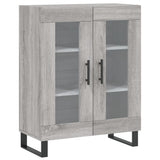 Highboard grå sonoma 69,5x34x180 cm konstruert tre