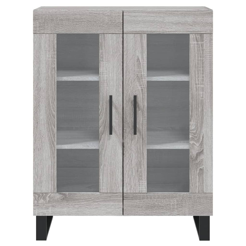 Highboard grå sonoma 69,5x34x180 cm konstruert tre