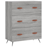 Highboard grå sonoma 69,5x34x180 cm konstruert tre