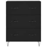 Highboard svart 69,5x34x180 cm konstruert tre