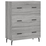 Highboard grå sonoma 69,5x34x180 cm konstruert tre