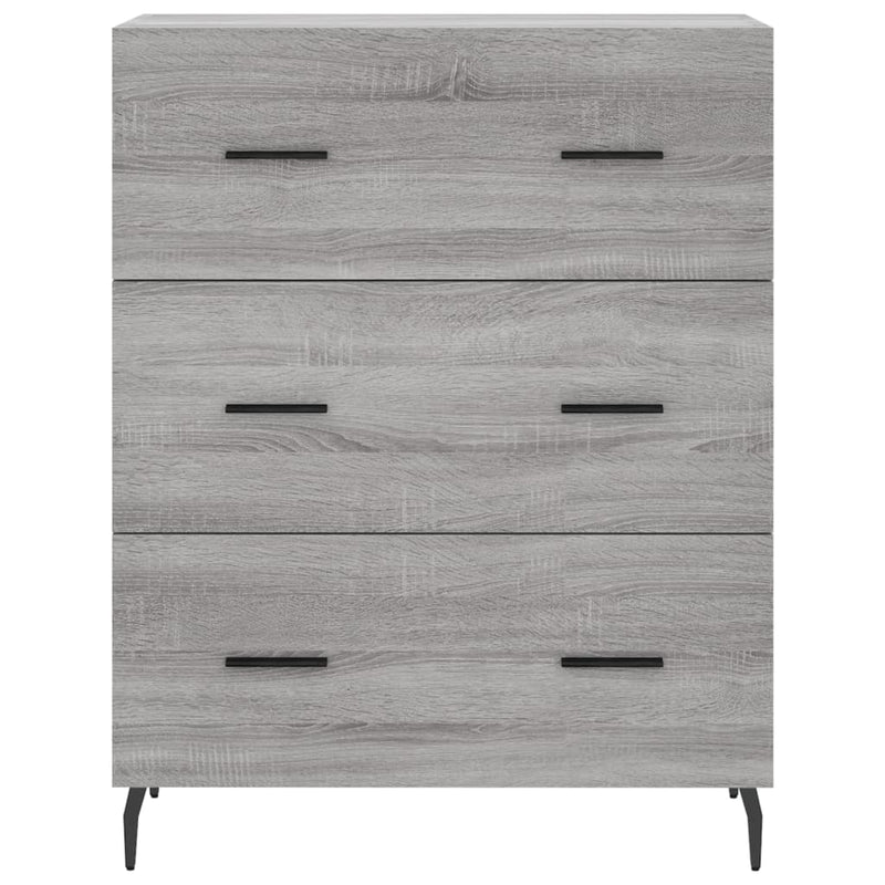 Highboard grå sonoma 69,5x34x180 cm konstruert tre