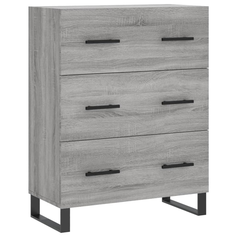 Highboard grå sonoma 69,5x34x180 cm konstruert tre