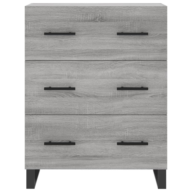 Highboard grå sonoma 69,5x34x180 cm konstruert tre