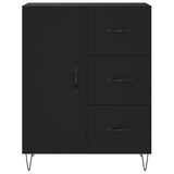 Highboard svart 69,5x34x180 cm konstruert tre