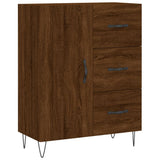 Highboard brun eik 69,5x34x180 cm konstruert tre