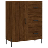 Highboard brun eik 69,5x34x180 cm konstruert tre