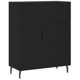 Highboard svart 69,5x34x180 cm konstruert tre