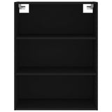 Highboard svart 69,5x34x180 cm konstruert tre