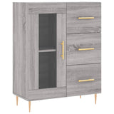 Highboard grå sonoma 69,5x34x180 cm konstruert tre