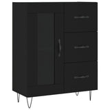 Highboard svart 69,5x34x180 cm konstruert tre