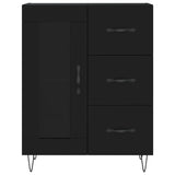 Highboard svart 69,5x34x180 cm konstruert tre