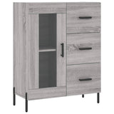 Highboard grå sonoma 69,5x34x180 cm konstruert tre