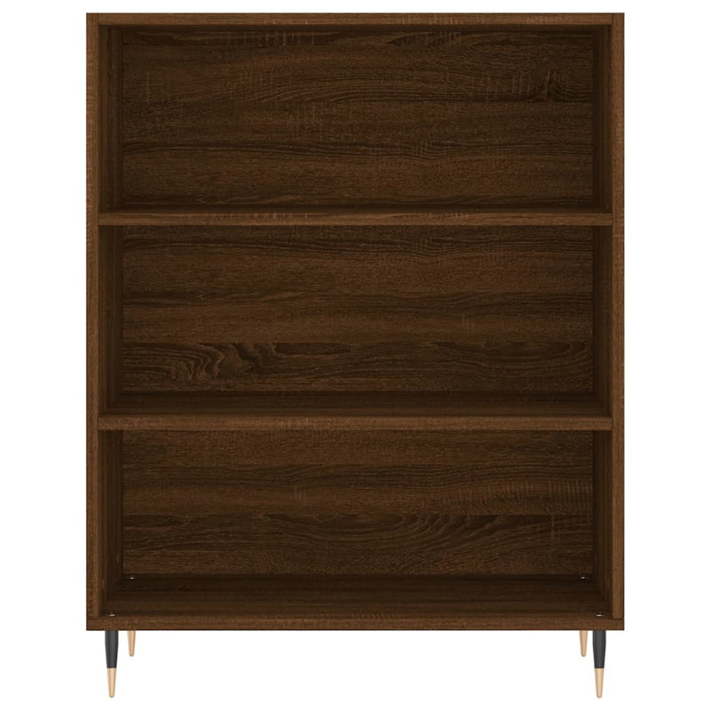 Highboard brun eik 69,5x32,5x180 cm konstruert tre