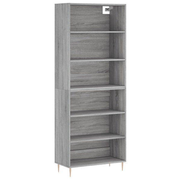 Highboard grå sonoma 69,5x32,5x180 cm konstruert tre