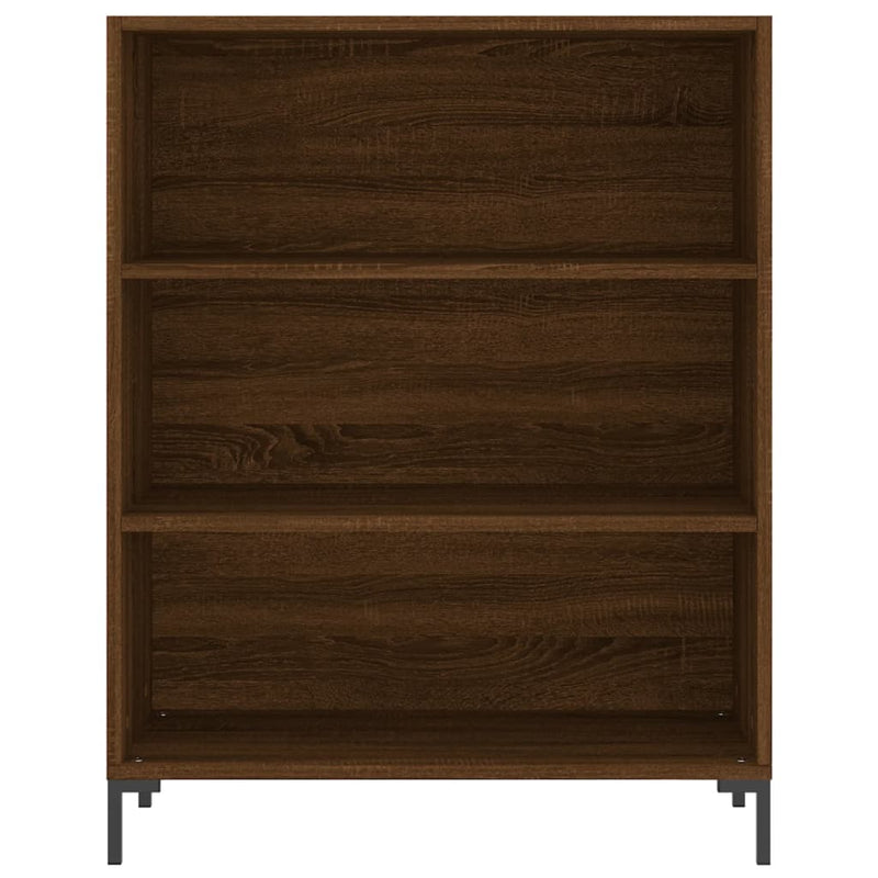 Highboard brun eik 69,5x32,5x180 cm konstruert tre