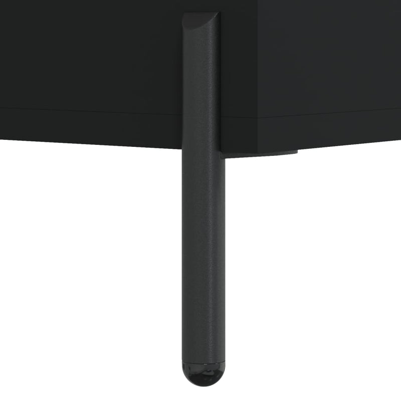 Highboard svart 69,5x32,5x180 cm konstruert tre