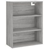 Highboard grå sonoma 69,5x32,5x180 cm konstruert tre