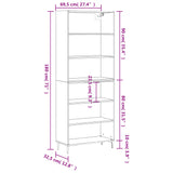 Highboard brun eik 69,5x32,5x180 cm konstruert tre