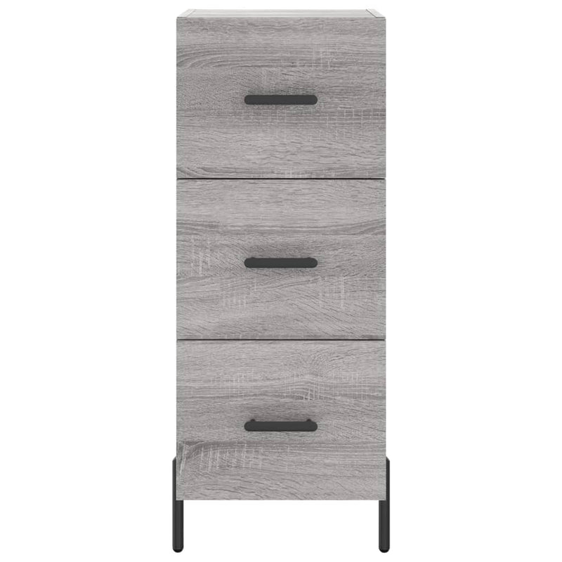 Highboard grå sonoma 34,5x34x180 cm konstruert tre