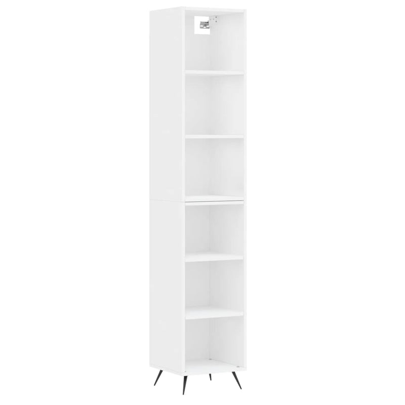 Highboard hvit 34,5x32,5x180 cm konstruert tre