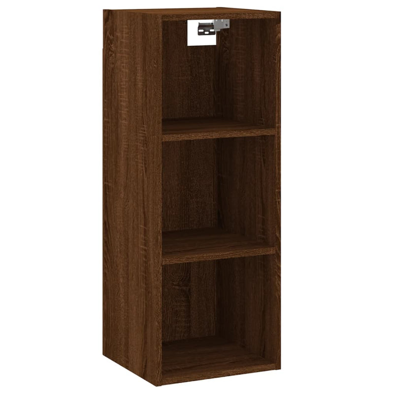 Highboard brun eik 34,5x32,5x180 cm konstruert tre