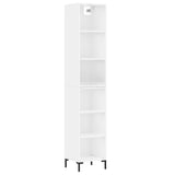 Highboard høyglans hvit 34,5x32,5x180 cm konstruert tre