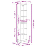 Highboard betonggrå 34,5x32,5x180 cm konstruert tre