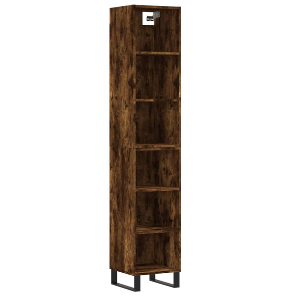 Highboard røkt eik 34,5x32,5x180 cm konstruert tre