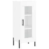 Highboard høyglans hvit 34,5x34x180 cm konstruert tre