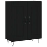 Highboard svart 69,5x34x180 cm konstruert tre