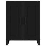 Highboard svart 69,5x34x180 cm konstruert tre