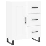 Highboard hvit 69,5x34x180 cm konstruert tre