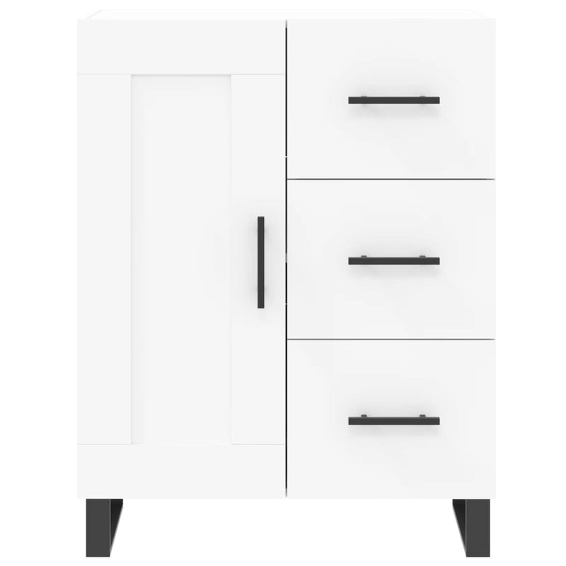 Highboard hvit 69,5x34x180 cm konstruert tre