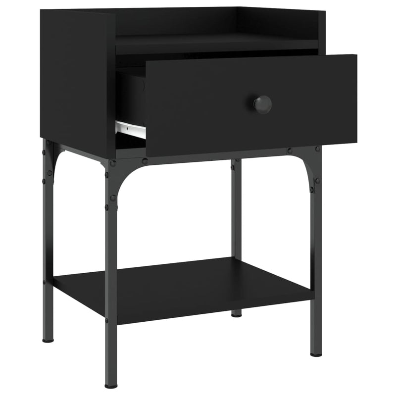 Nattbord svart 40,5x31x60 cm konstruert tre