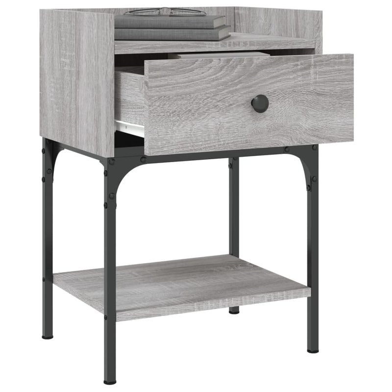 Nattbord grå sonoma 40,5x31x60 cm konstruert tre