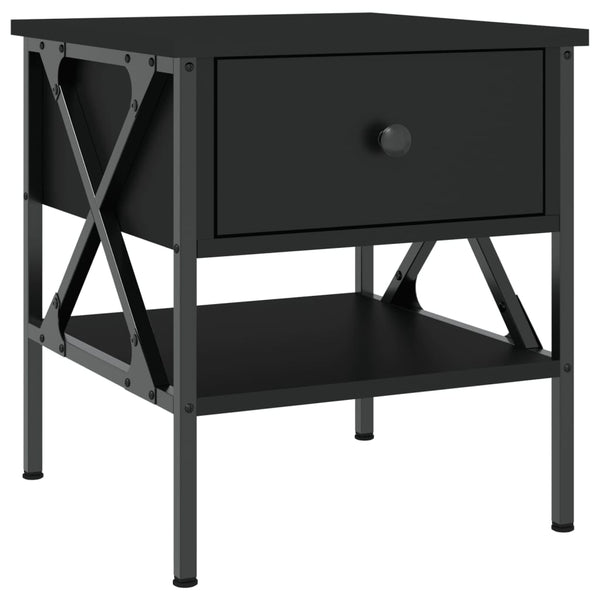 Nattbord svart 40x42x45 cm konstruert tre